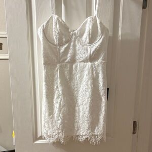 Lulus NWT White Corset Top White Lace dress size L